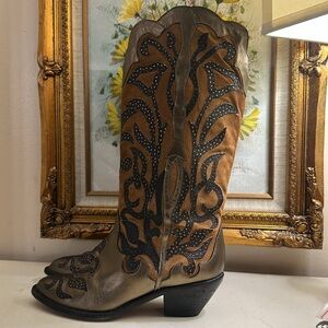 Vintage Zalo Leather Cowboy Boots Size 5.5